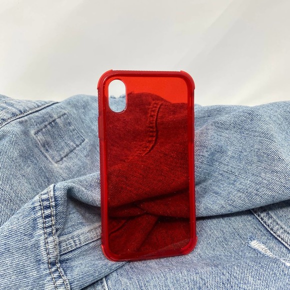 iPhone 7/8 Plus Case Clear Red Glitter Cover - Picture 4 of 8